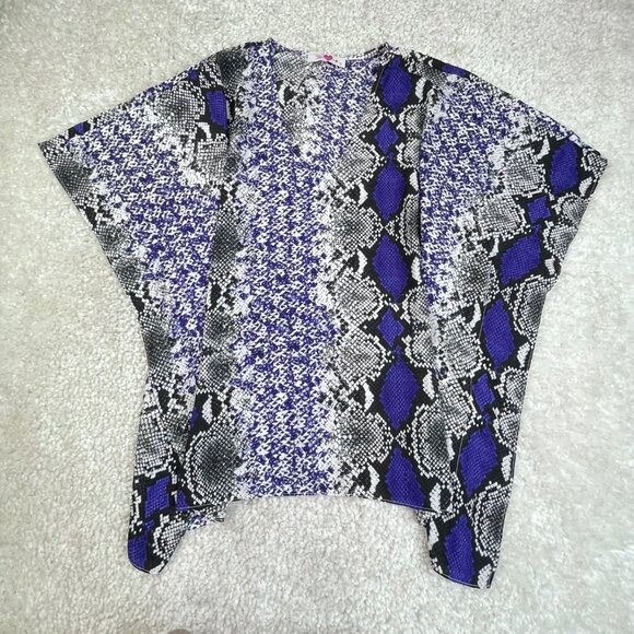 Buddy Love North Tunic Top Purple Snake Boa Print Oversized - Picture 1 of 6